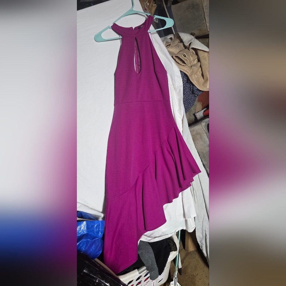 CBR Vibrant Purple Asymmetrical Dress